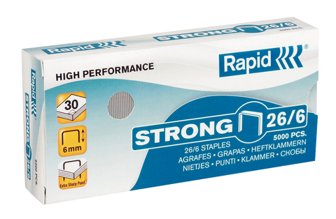 Rapid 26/6 (5000) Strong Staples - 50% Discount - (£1.65 per box +VAT) SAME DAY despatch